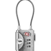 Yale Serrure Connectée-Cadenas câble TSA a Code Combinaison Programmable 3 Chiffres - - Homologué TSA - Gris