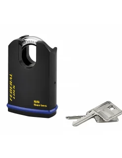 Thirard Cadenas à clé Fédéral Lock 720-P, acier, chantier, anse protégée molybdène, 54mm, 2 clés, noir -