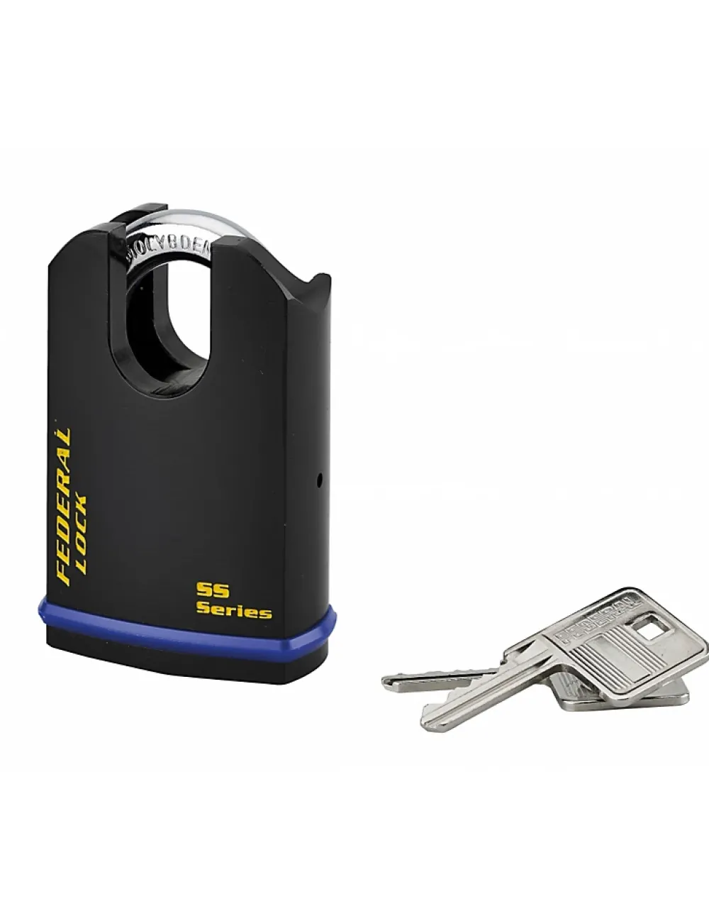 Thirard Cadenas à clé Fédéral Lock 720-P, acier, chantier, anse protégée molybdène, 54mm, 2 clés, noir -