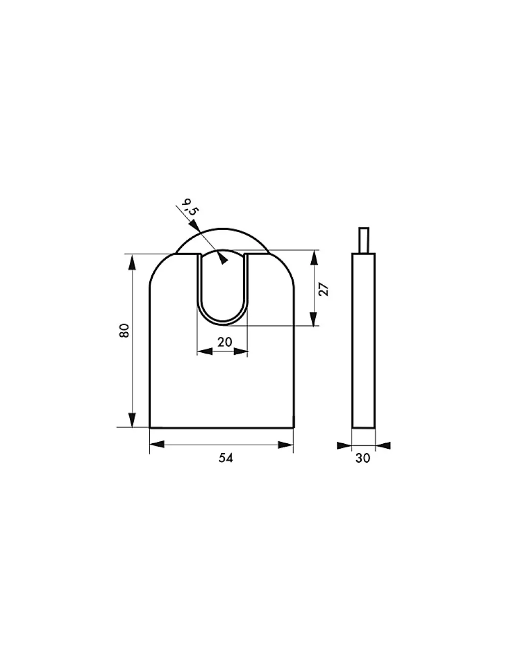Thirard Cadenas à clé Fédéral Lock 720P UNIKEY (achetez-en plusieurs, ouvrez avec la même clé), 63.5mm, anse protégée, 2 clés -