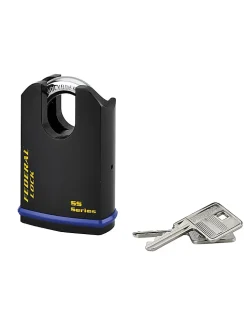 Thirard Cadenas à clé Fédéral Lock 720P UNIKEY (achetez-en plusieurs, ouvrez avec la même clé), 63.5mm, anse protégée, 2 clés -