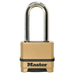 Master Lock Cadenas, Antivol-Cadenas Haute Sécurité Combinaison Zinc Anse XL Extérieur M175EURDLH