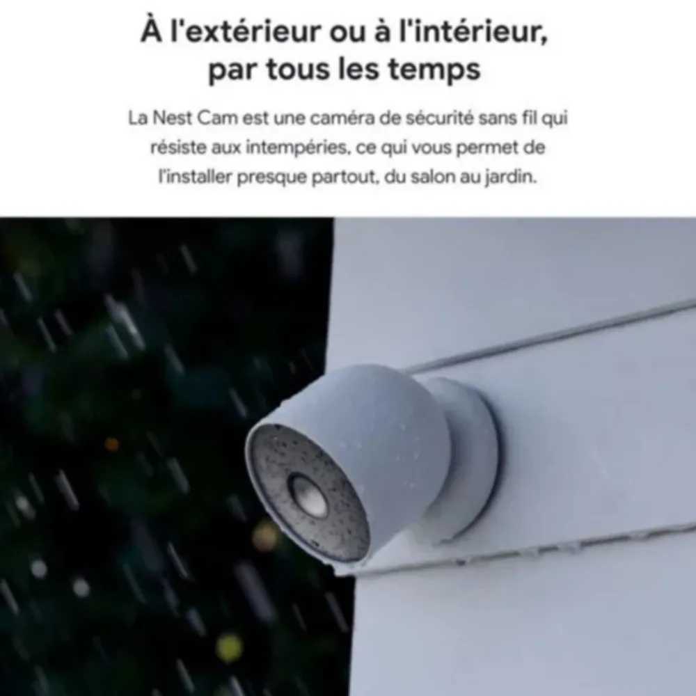 Google Nest Caméra de sécurité Cam intérieure/extérieure connectée sur batterie