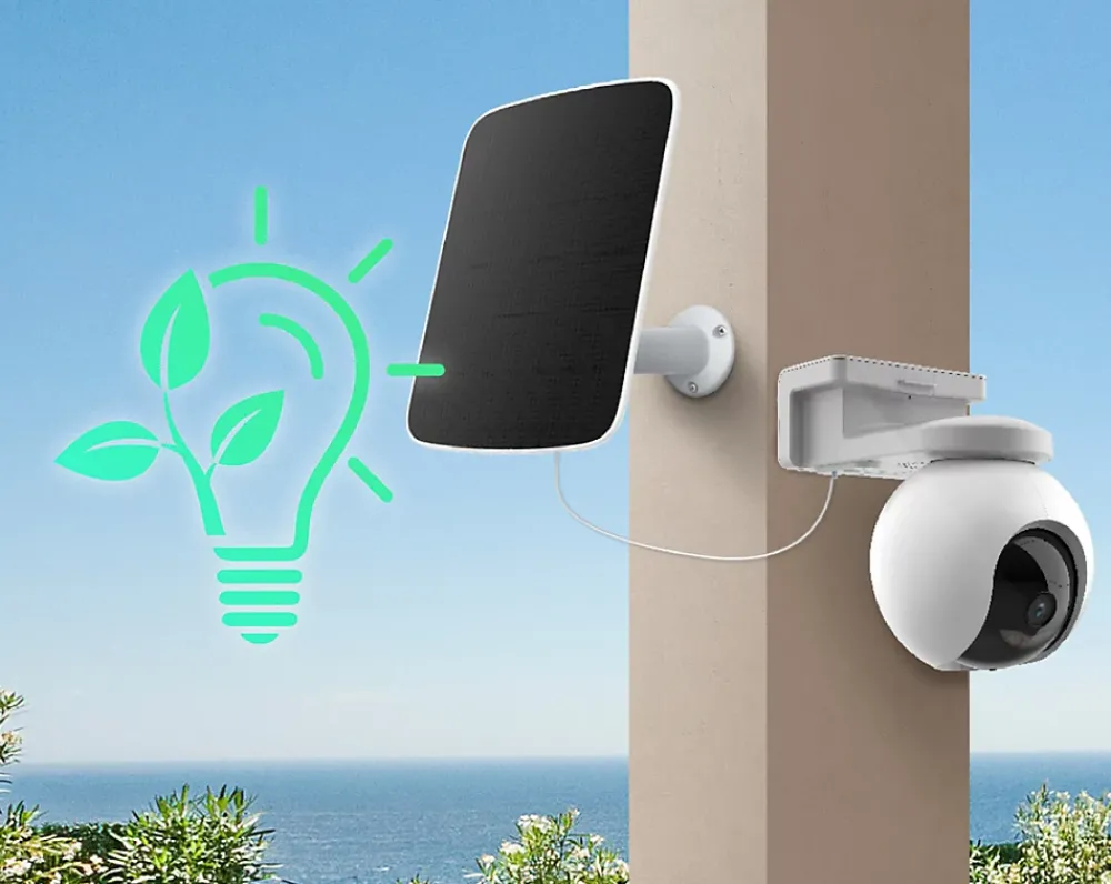 Ezviz Caméra de surveillance extérieure connectée HB8 avec panneau solaire