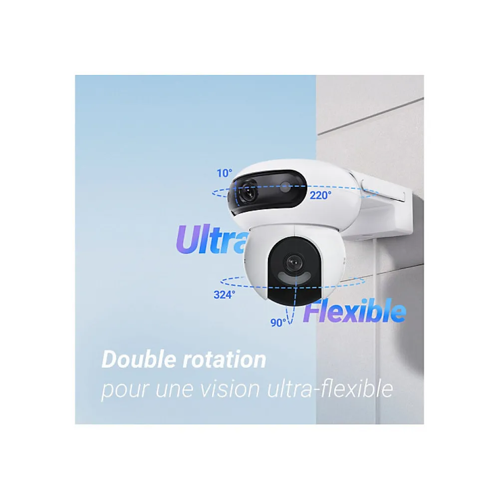Ezviz Caméra De Surveillance-Caméra de surveillance exterieure motorisee double optique H90 2K