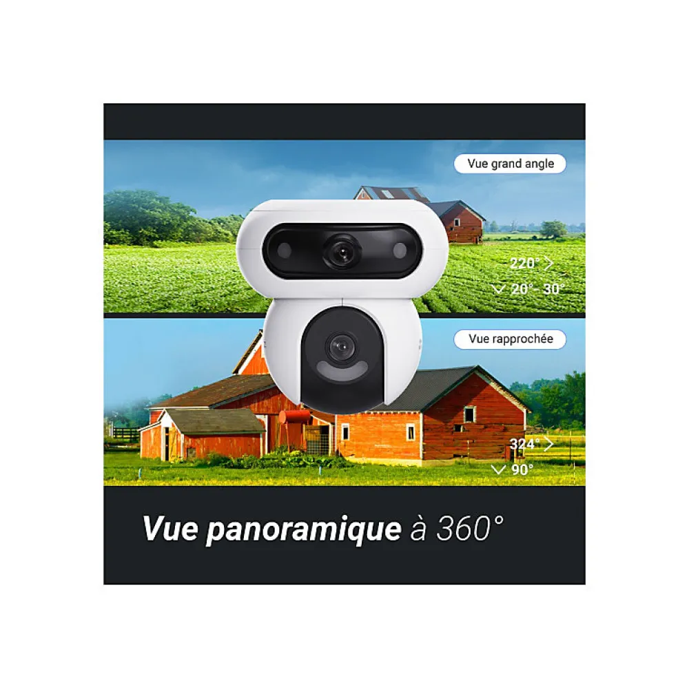 Ezviz Caméra De Surveillance-Caméra de surveillance exterieure motorisee double optique H90 2K