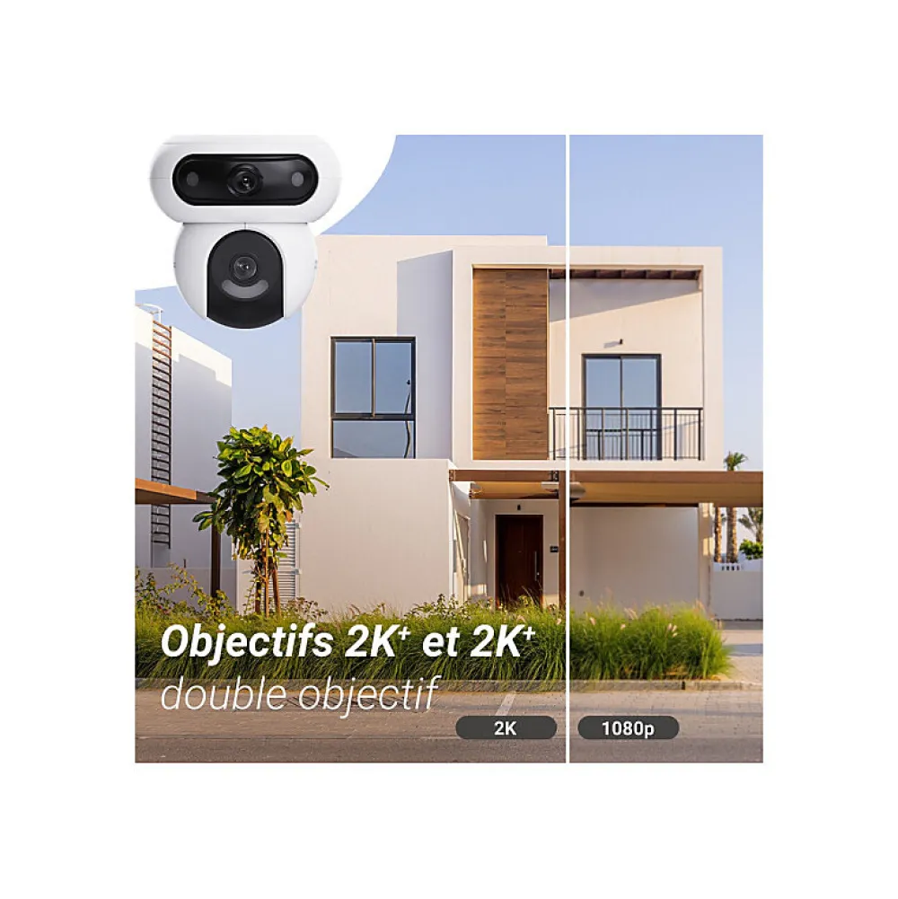 Ezviz Caméra De Surveillance-Caméra de surveillance exterieure motorisee double optique H90 2K