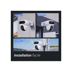 Ezviz Caméra De Surveillance-Caméra de surveillance exterieure motorisee double optique H90 2K