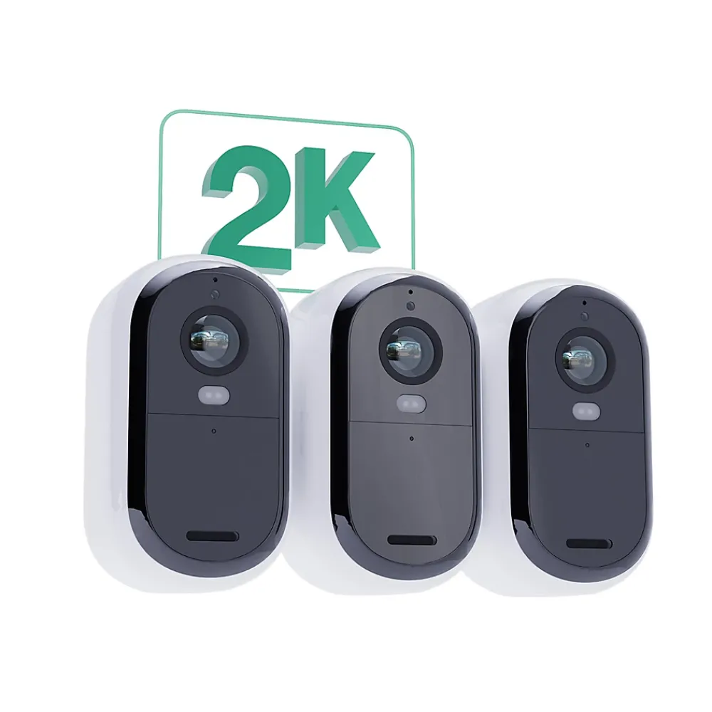 Arlo Caméra De Surveillance-Caméra de vidéosurveillance extérieure Essential2 2k blanc vendue par 3 pièces