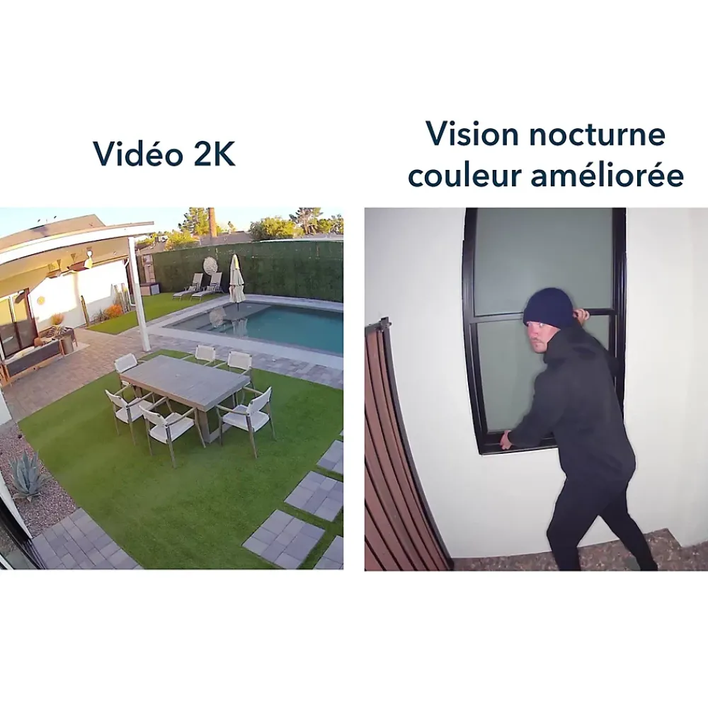 Arlo Caméra De Surveillance-Caméra de vidéosurveillance sans fil Floodlight Pro3 2K blanche