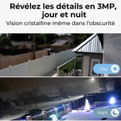Reolink Caméra De Surveillance-Caméra extérieure - - ARGUS B310 - 3MP, Vision nocturne, Panneau solaire inclus