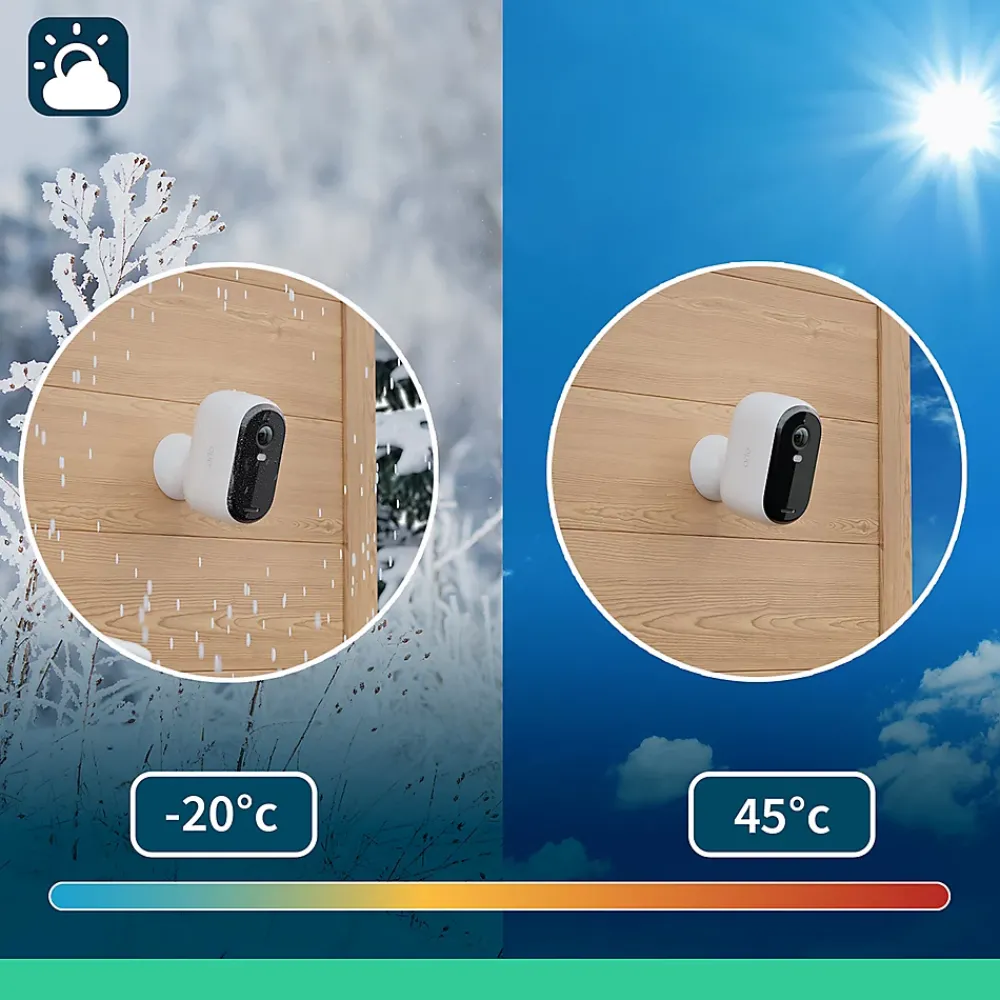 Arlo Caméra De Surveillance-2 caméras de vidéosurveillance extérieures 2K blanches Essential2