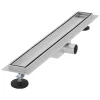 Luxebath Evacuation De Douche-Caniveau de Douche 60 cm 2en1 à Carreler, Argent, Acier Inoxydable