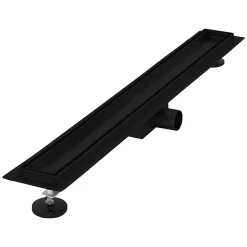 Luxebath Evacuation De Douche-Caniveau de Douche 80 cm 2en1 à Carreler, Noir, Acier Inoxydable