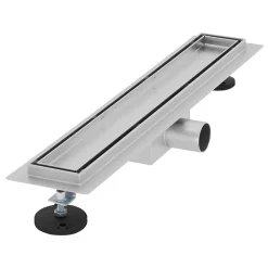Luxebath Evacuation De Douche-Caniveau de Douche 50 cm 2en1 à Carreler, Argent, Acier Inoxydable