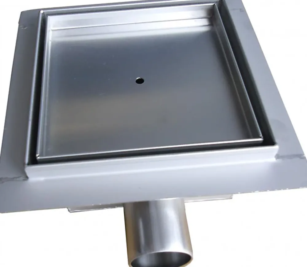 Bernstein Evacuation De Douche-Caniveau de douche en acier inoxydable S8 pour douche prêt à carreler - dimensions 15x15cm