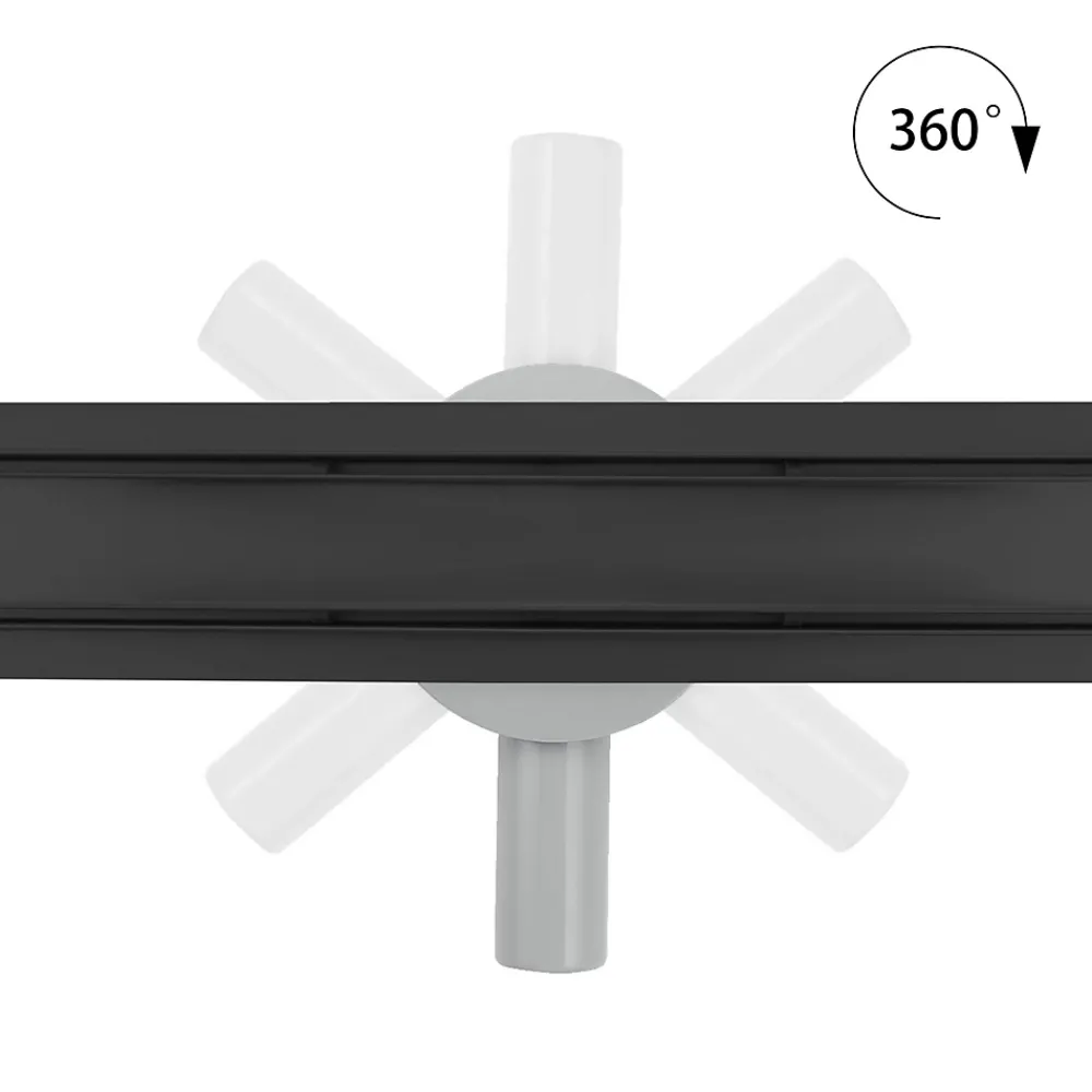 Saniverre Evacuation De Douche-Caniveau de douche 2en1 VINY L.100 cm, réversible à carreler ou inox noir + siphon 360, drainage 36l/min -