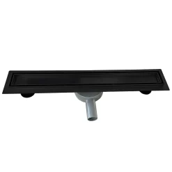 Saniverre Evacuation De Douche-Caniveau de douche 2en1 VINY L.50 cm, réversible à carreler ou inox noir + siphon 360, drainage 36l/min -