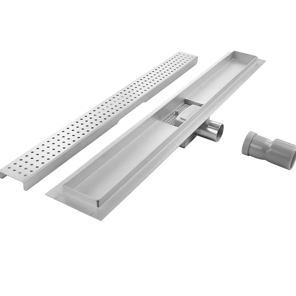 Saniverre Caniveau de douche HOXY motif en pointillé L.50 cm anti-odeurs, filtre, drainage performant -