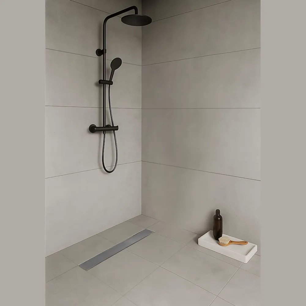 Saniverre Evacuation De Douche-Caniveau de douche Italienne DALA inox L.70 cm anti-odeurs + filtre, drainage performant -
