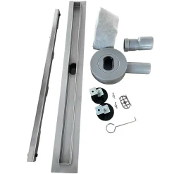 Saniverre Caniveau de douche italienne étroit TIKA L.90 cm acier inoxydable avec siphon 360, drainage 36l/min
