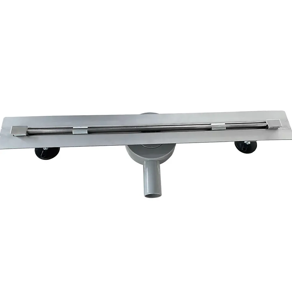 Saniverre Caniveau de douche italienne slim DEKI L.80 cm acier inoxydable avec siphon 360, drainage performant