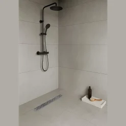 Saniverre Caniveau de douche L.60 cm JAZY design linéaire, inox, anti-odeurs, drainage élevé -