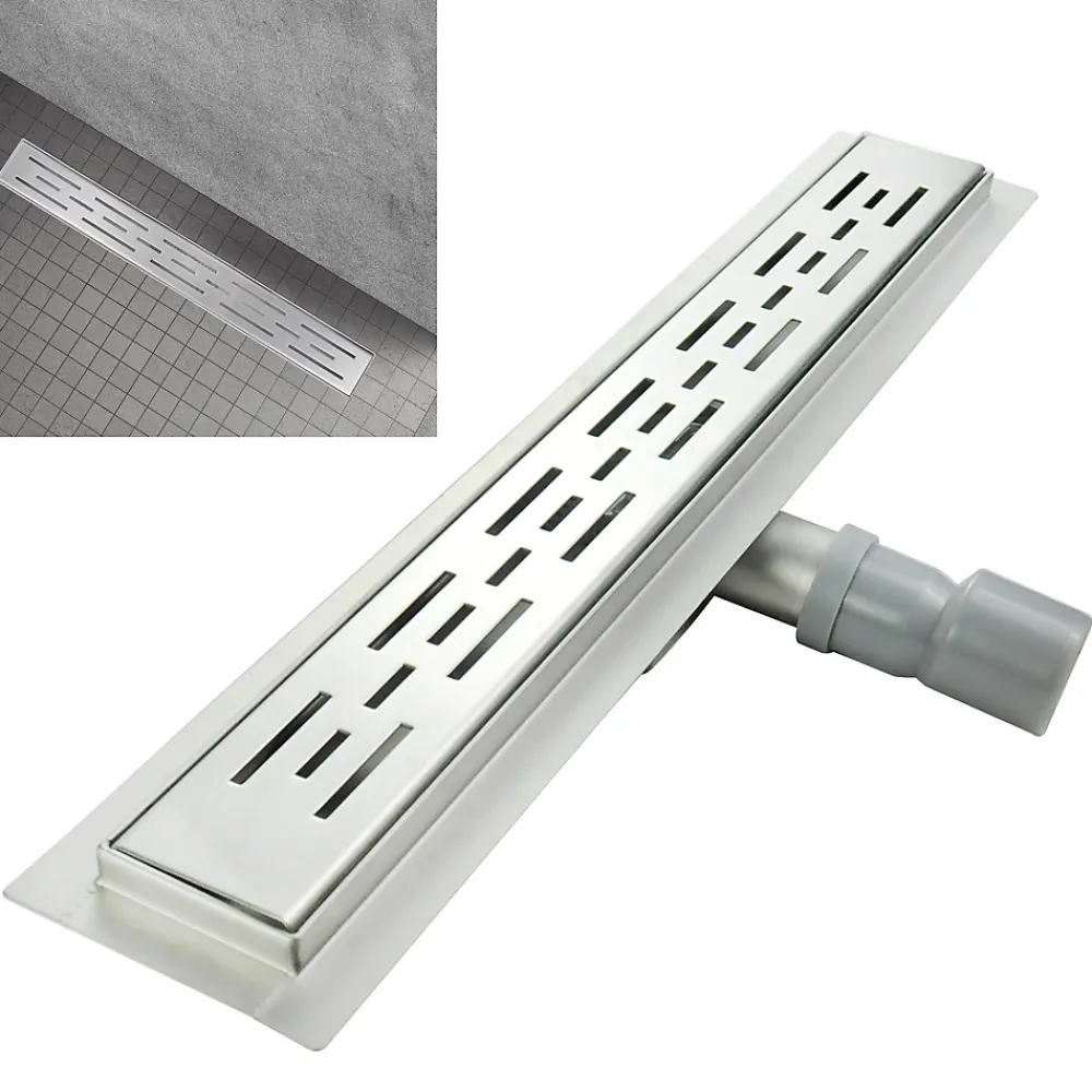 Saniverre Caniveau de douche L.60 cm JAZY design linéaire, inox, anti-odeurs, drainage élevé -
