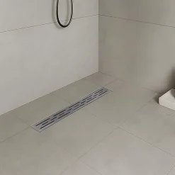 Saniverre Evacuation De Douche-Caniveau de douche L.120 cm JAZY design linéaire, inox, anti-odeurs, drainage élevé -