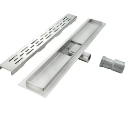 Saniverre Evacuation De Douche-Caniveau de douche L.120 cm JAZY design linéaire, inox, anti-odeurs, drainage élevé -