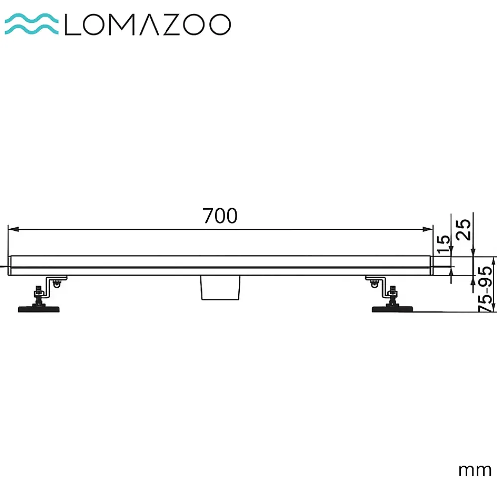 Lomazoo Evacuation De Douche-Caniveau De Douche Nilo - 70 Cm - Doré - Or