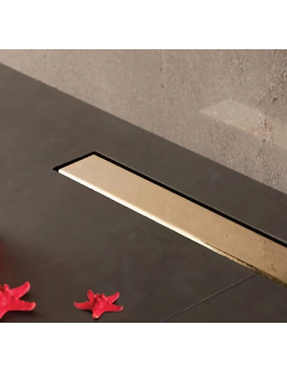 Karag Caniveau de douche sans cadre en or plaqué 24 carats FRAMELESS LINE-55 cm--