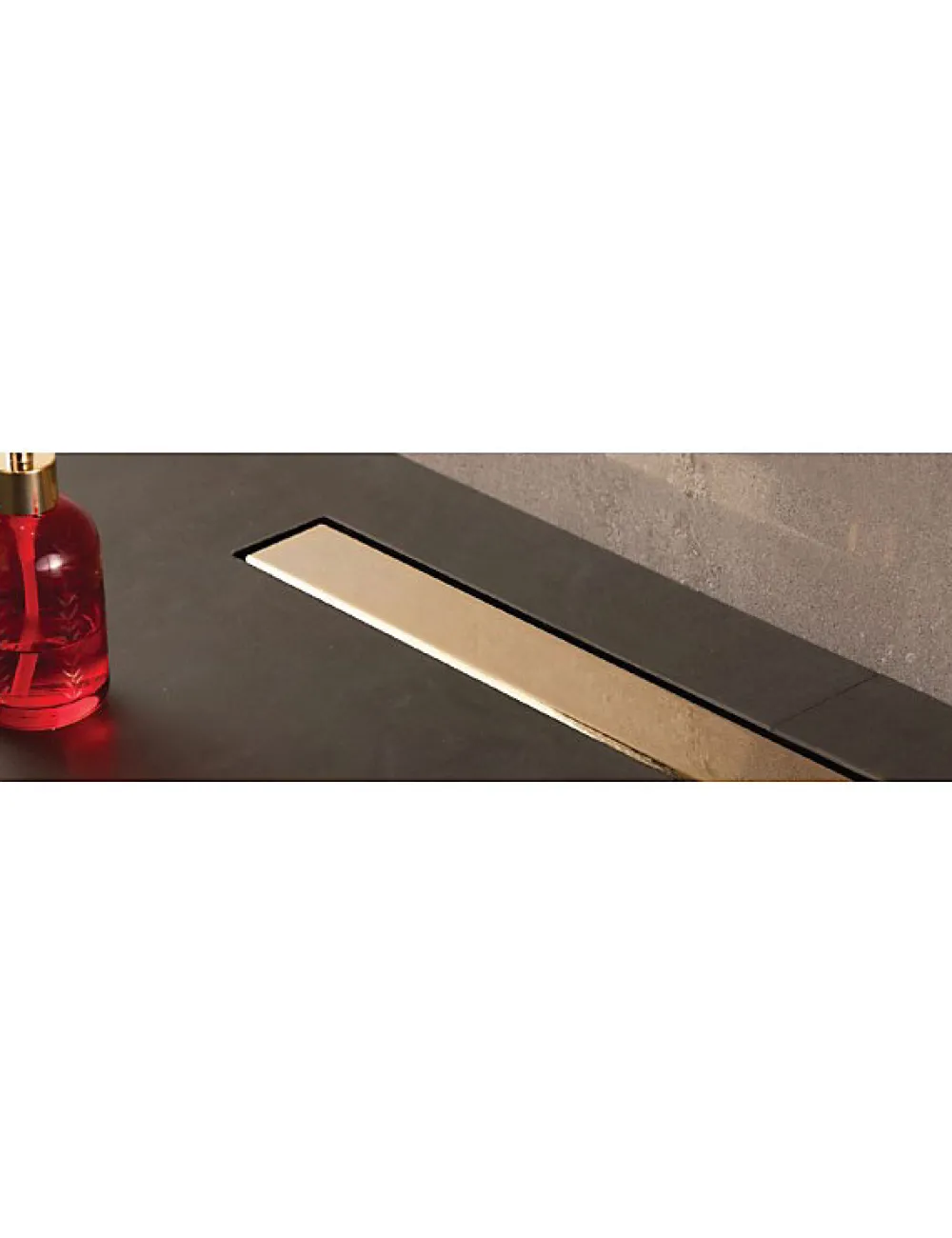 Karag Caniveau de douche sans cadre en or plaqué 24 carats FRAMELESS LINE-55 cm--