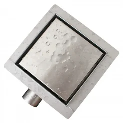 Bernstein Evacuation De Douche-Caniveau de douche T02 en acier inoxydable pour douche - drain de douche inclus - 15x15x6,7cm (HxLxP)