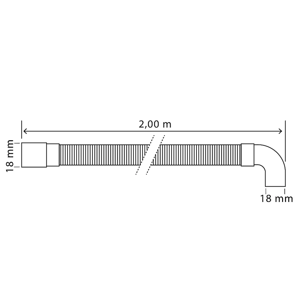 Somatherm for you Canne de vidange pour machine à laver 2m avec sortie horizontale Somatherm