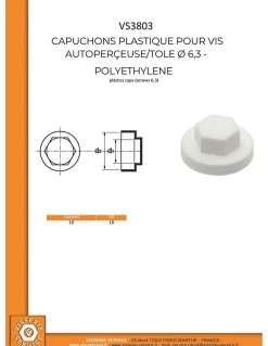 Vis Express Capuchon plastique Vis Diamètre 6.3 Surplat 10 RAL7022 gris tarre d'ombre - 250 pièces