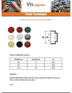 Vis Express Cache Vis Et Cache Trou-Capuchon plastique Vis Diamètre 6.3 Surplat 10 RAL6028 - 100 pièces
