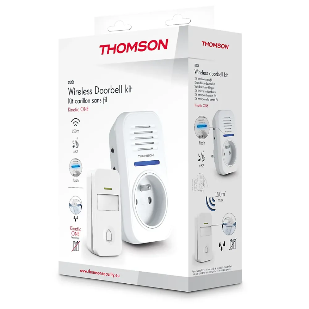 Thomson Sonnette Et Carillon-Carillon sans fil sans pile avec prise gigogne portée 150m - - 513131