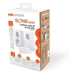 SCS Sentinel Carillons - - SONE DUO - Sans fil et sans pile - Lot de 2 - Portée 150+50 metres - Auto-alimenté