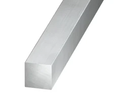 Carré aluminium brut 6 x 6 mm, 1 m Argent