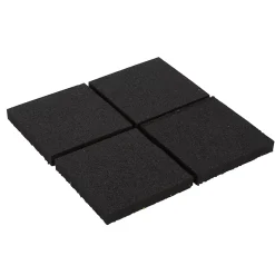 Diall Carré mousse 10 x 10 x 1,5 cm x4, noir