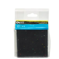 Diall Carré mousse 10 x 10 x 1,5 cm x4, noir