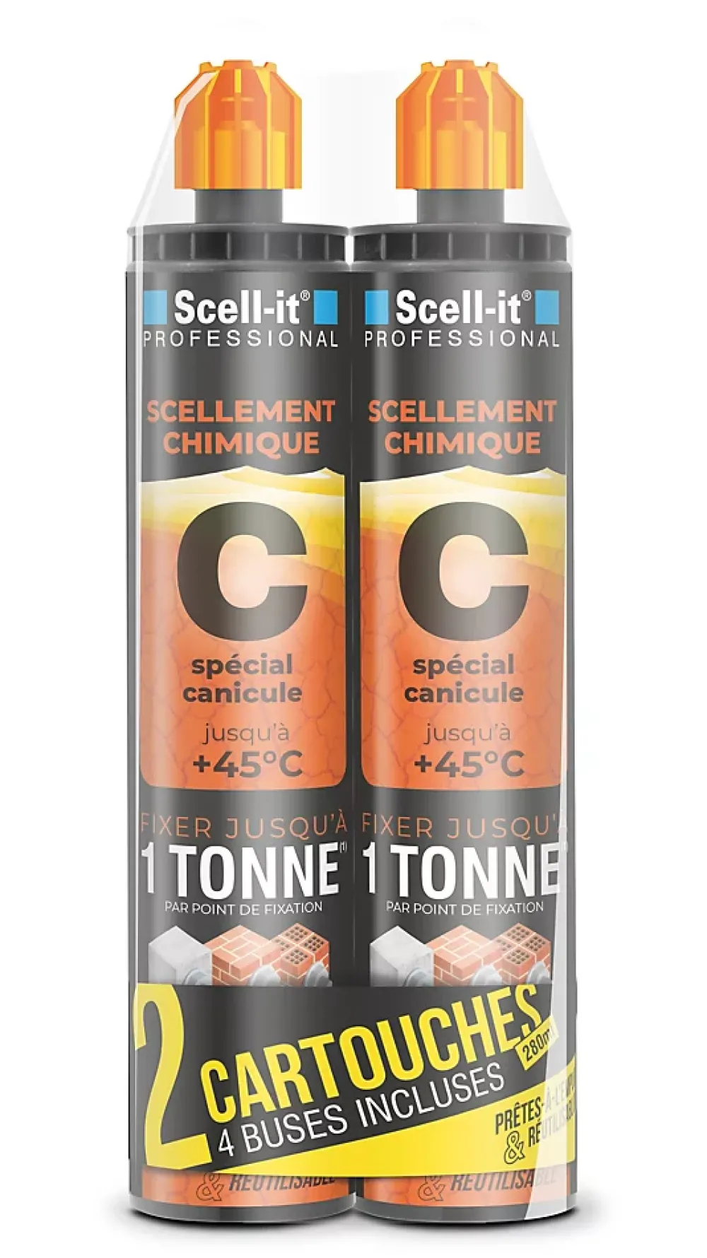 Scell-It Cheville Scellement Chimique-Cartouche de scellement chimique 280 ml vendue par 2
