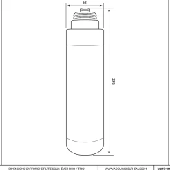 Toodo Filtre Anti Calcaire-Cartouche Filtre Anti-calcaire Ft85 Pour Filtre Sous évier Duo Ou Trio Uf