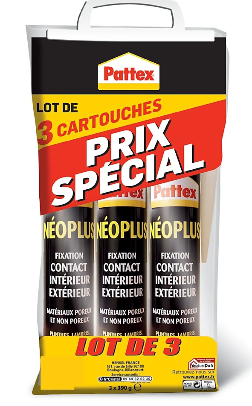 Pattex Colle-Cartouche Neoplus 345g vendue par 3 pièces