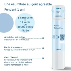 Filtration Évier-Cartouche pour système de filtration d'eau sous évier Brita Mypure SLIM V-MF
