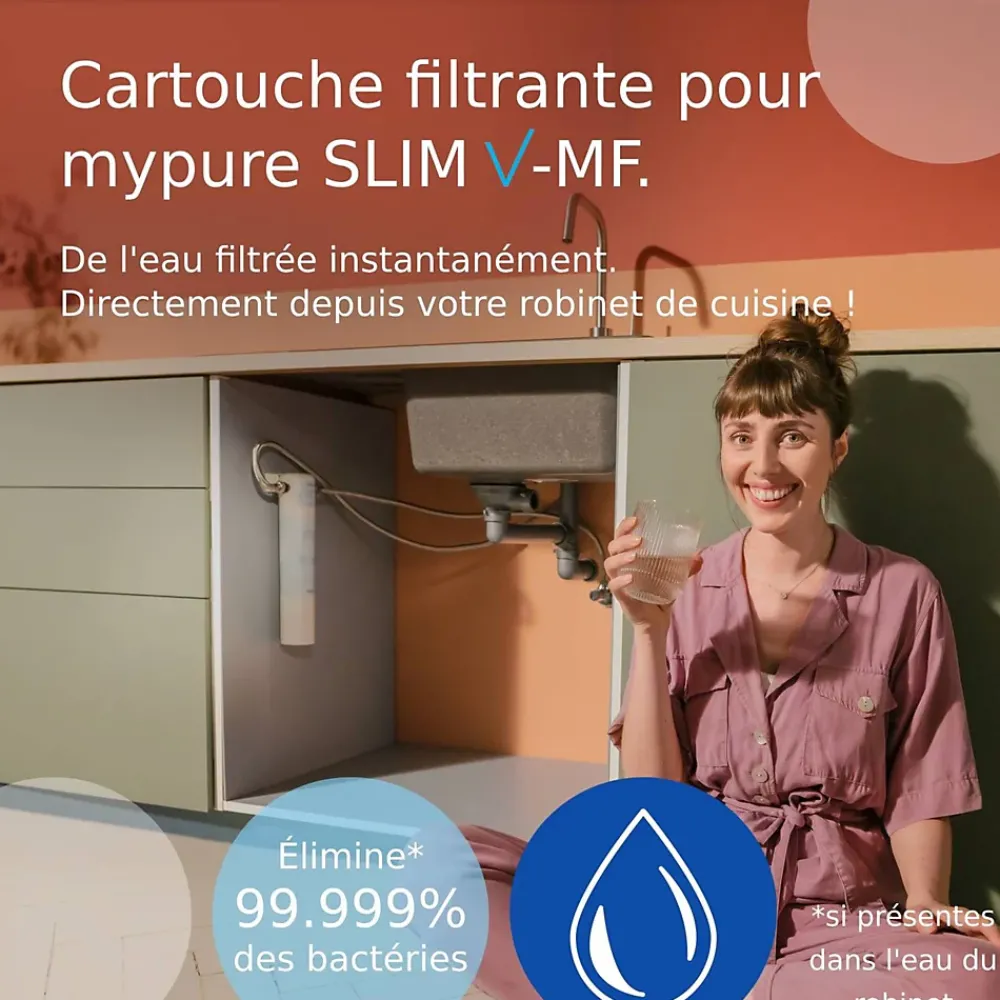 Filtration Évier-Cartouche pour système de filtration d'eau sous évier Brita Mypure SLIM V-MF