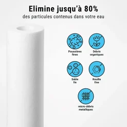Sinea Filtre Anti Calcaire-Cartouches anti-sédiments 9' 3/4 lot de 5 filtre à eau sous évier - 20 µm