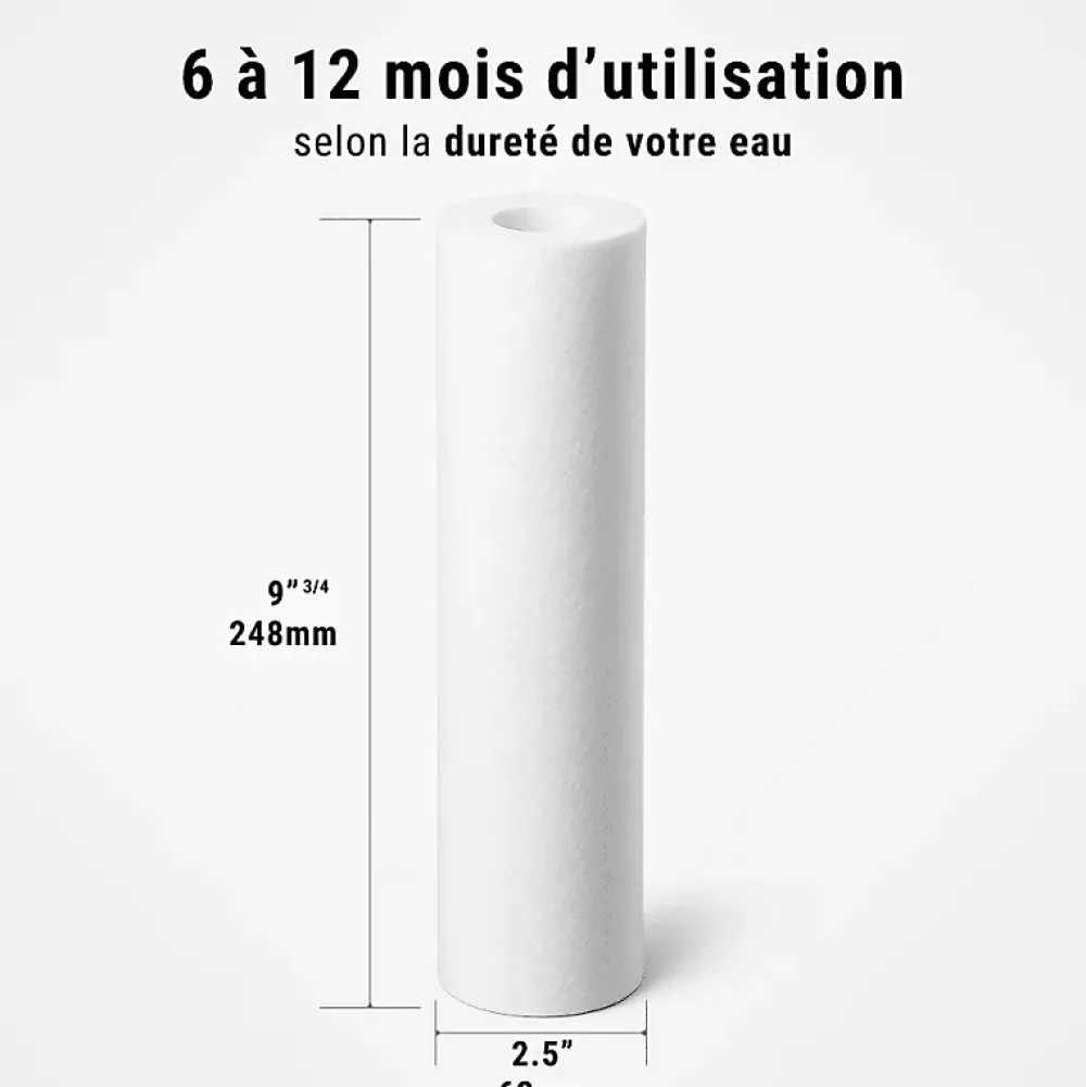Sinea Cartouches anti-sédiments 9' 3/4 lot de 6 filtre à eau sous évier - 50 µm