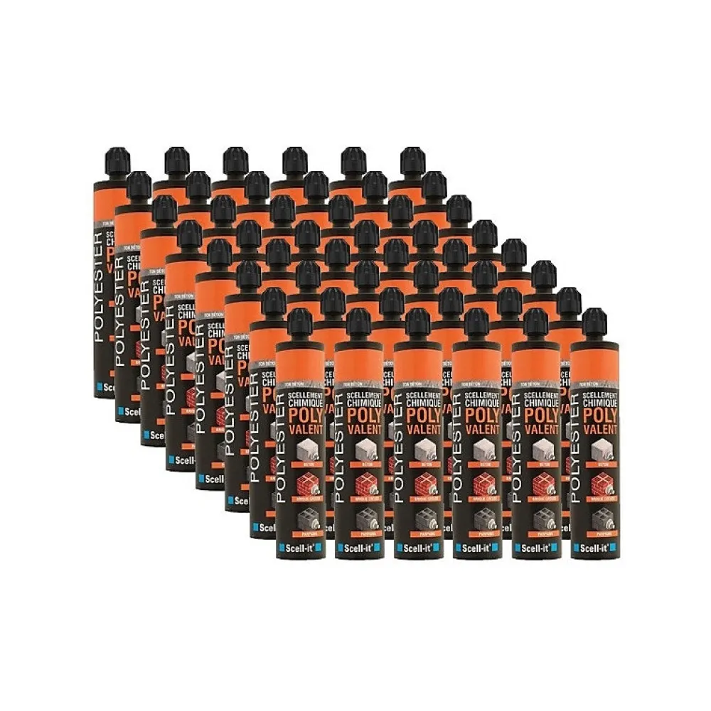 Scell-It Cheville Scellement Chimique-Cartouches scellement chimique ton gris béton Polyvalent F 300ml